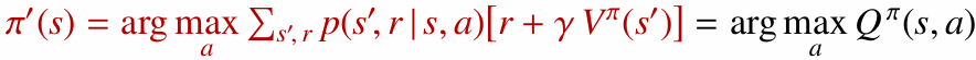 Policy improvement equation