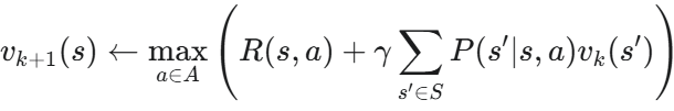 Value iteration equation