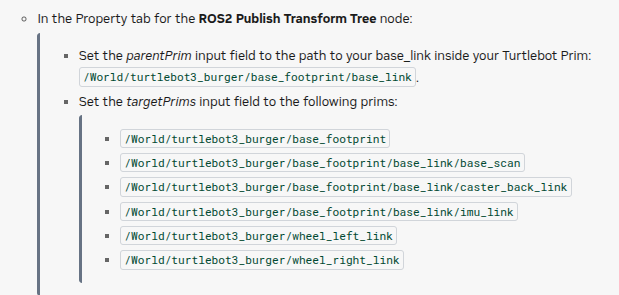 robot base link와 child link TF tree