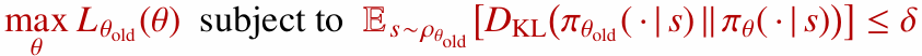 TRPO expected KL constraint