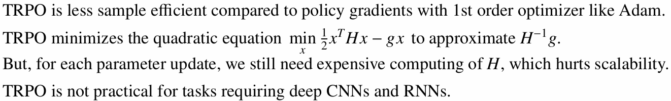 TRPO limitations